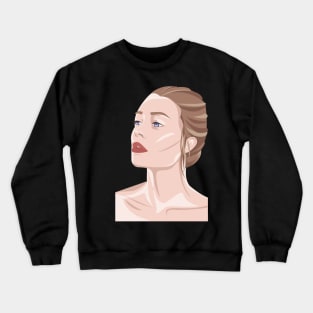 painted pop art blue eyed woman Crewneck Sweatshirt